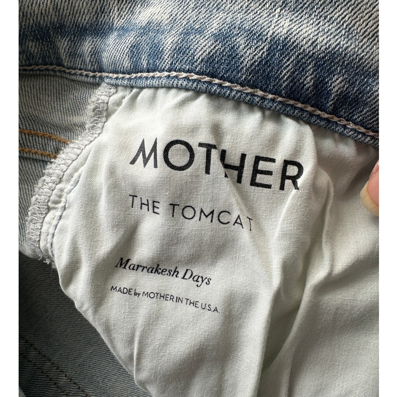 Mother Tomcat Straight Jeans Blue 33 Button Fly Marrakesh Days