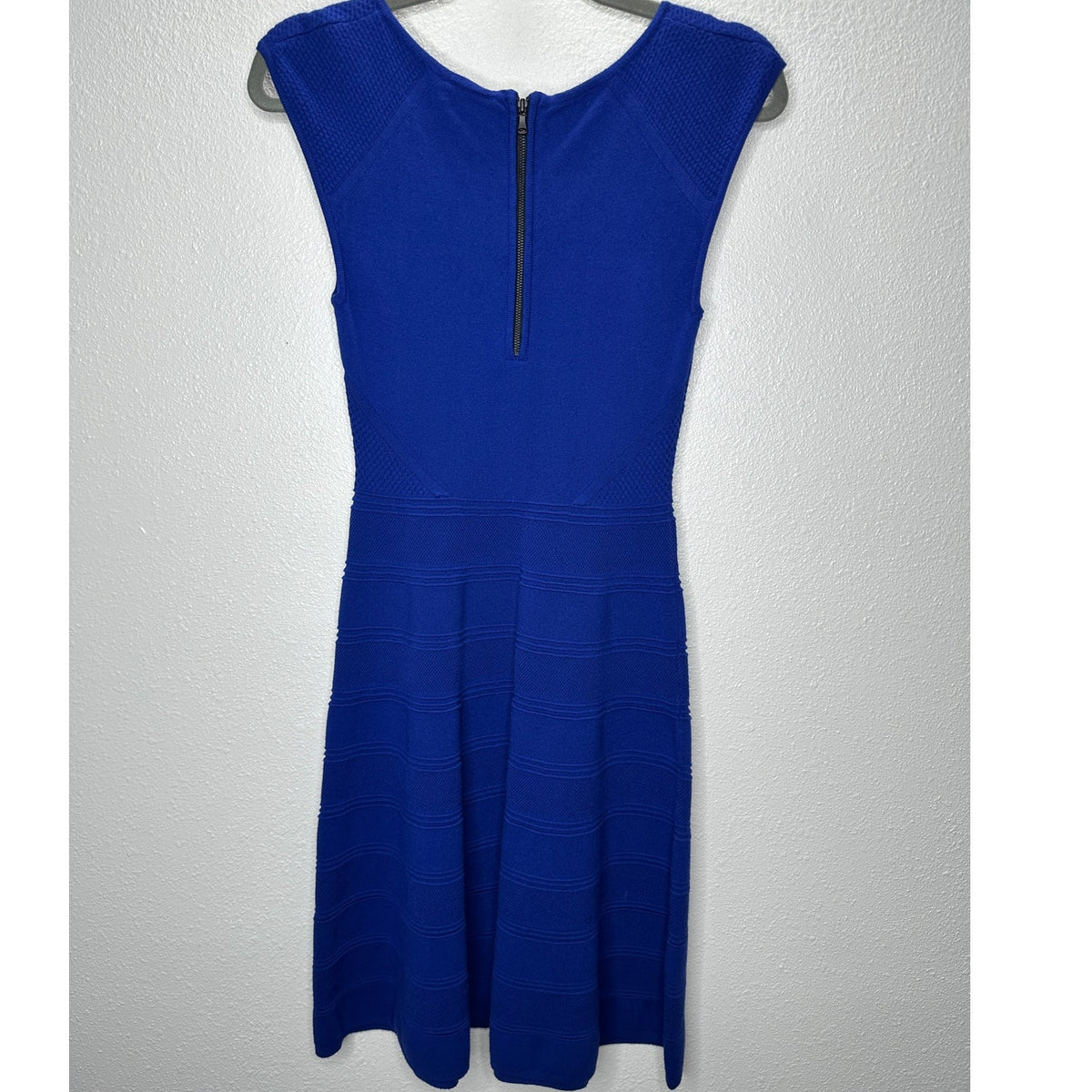 Milly Royal Blue Round Neck Sleeveless Fit & Flare Dress P 2