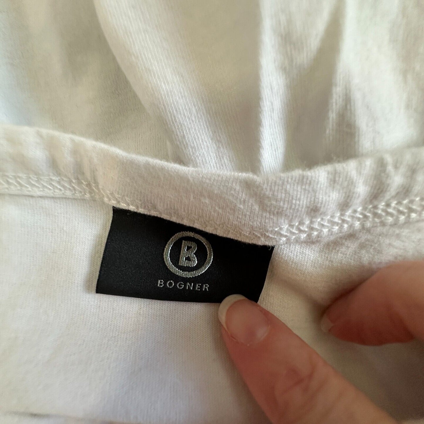 Bogner Ivory Blue Dog Sled Graphic Short Sleeve Round Neck Tee Shirt XL