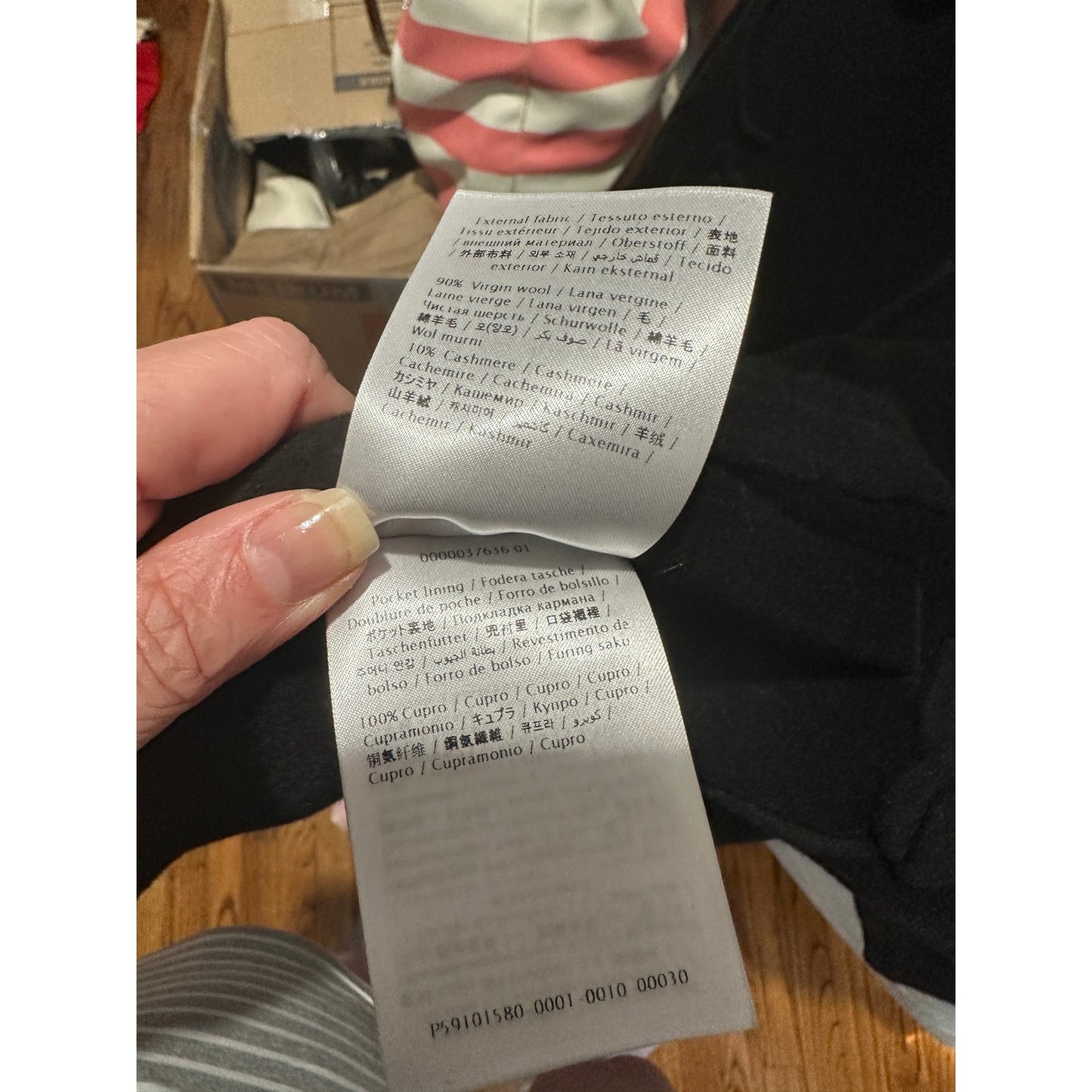 Valentino Garavani Black Wool-Cashmere Floral Applique Jacket