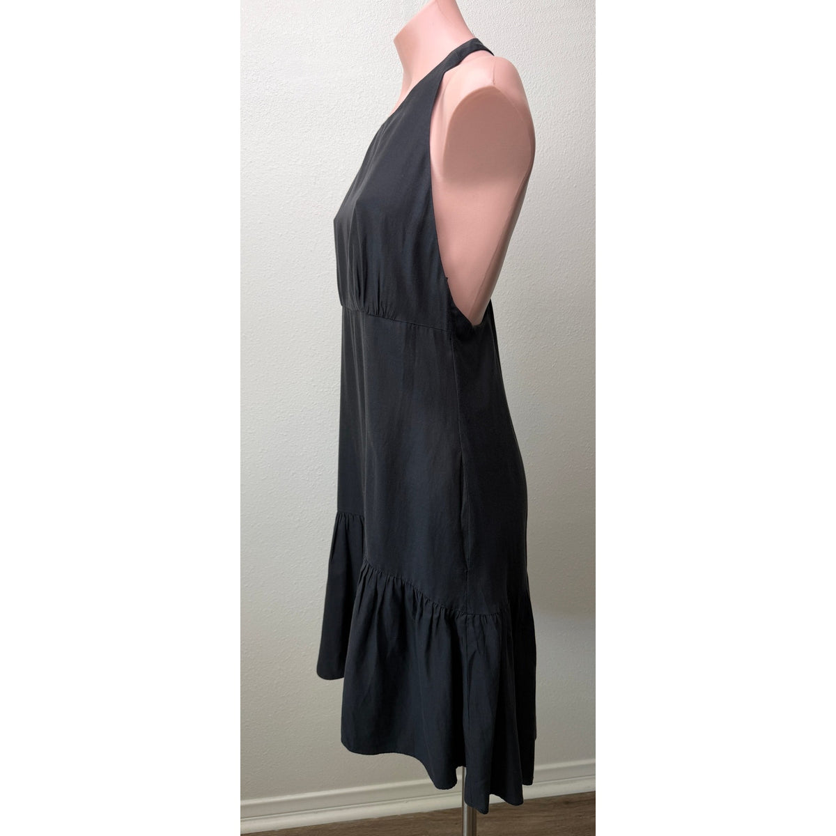 L'AGENCE Black Racerback Ruffle Hem Dress Women 4