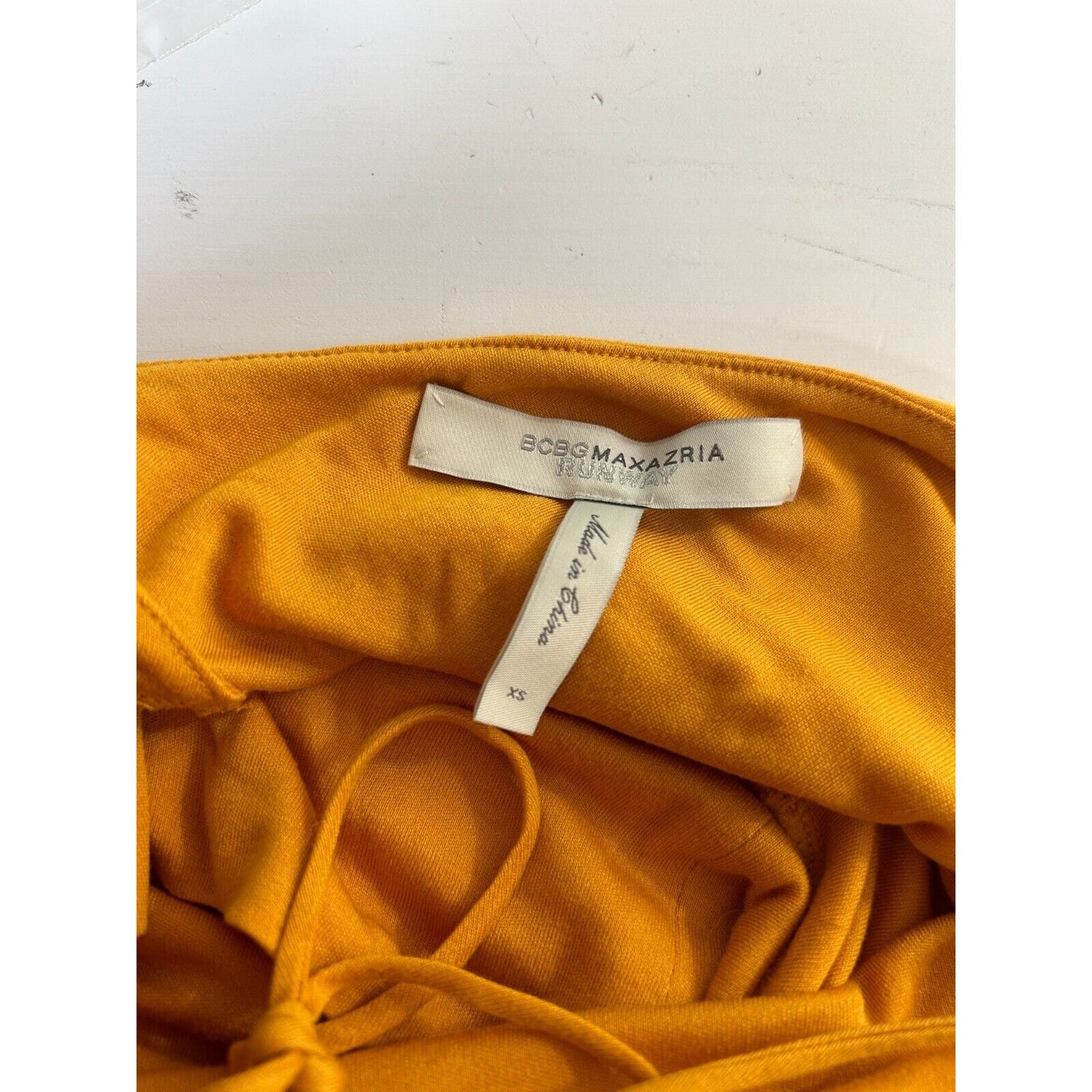 BCBGMAXAZRIA Orange Simone Flame Drape Open Criss Cross Tie Back Summer Top XS