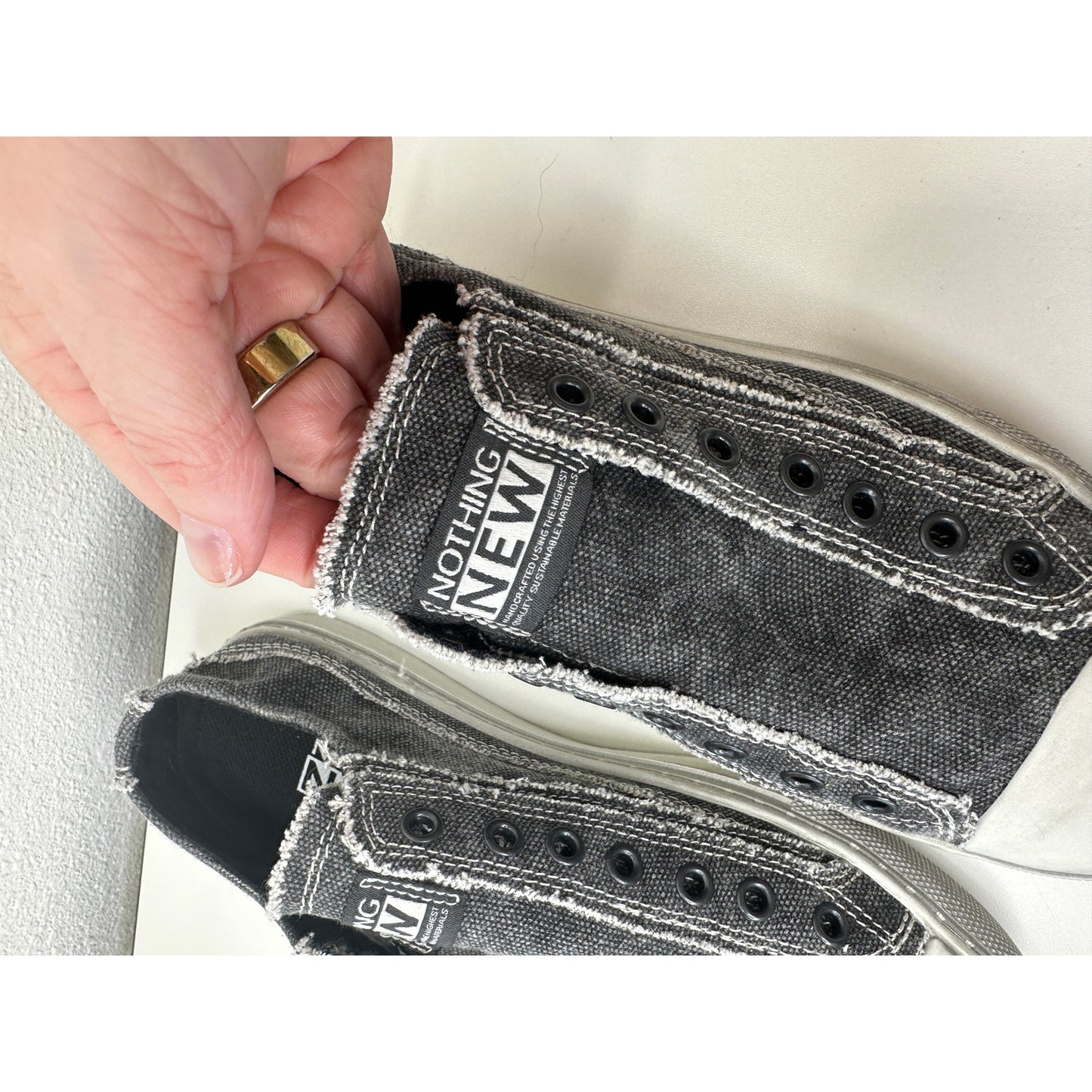 Nothing New Women's Stonewash Wave Black Sneaker 5