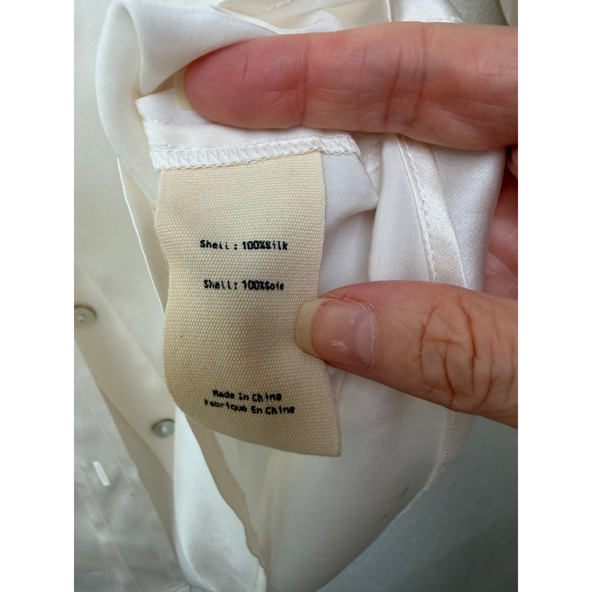L'Agence Ivory Silk Button Front Blouse Women S