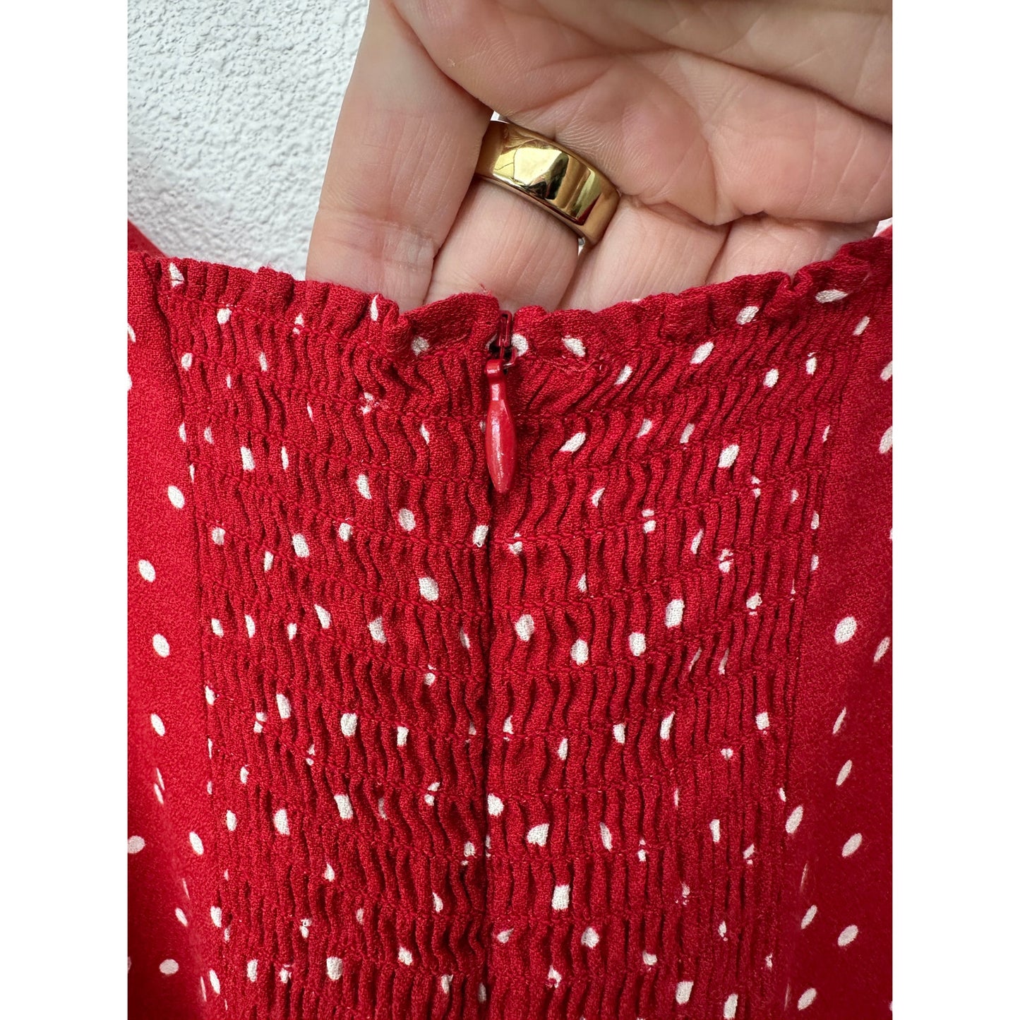 Reformation Red Polka Dot Tie-Front Mini Dress Women’s 4