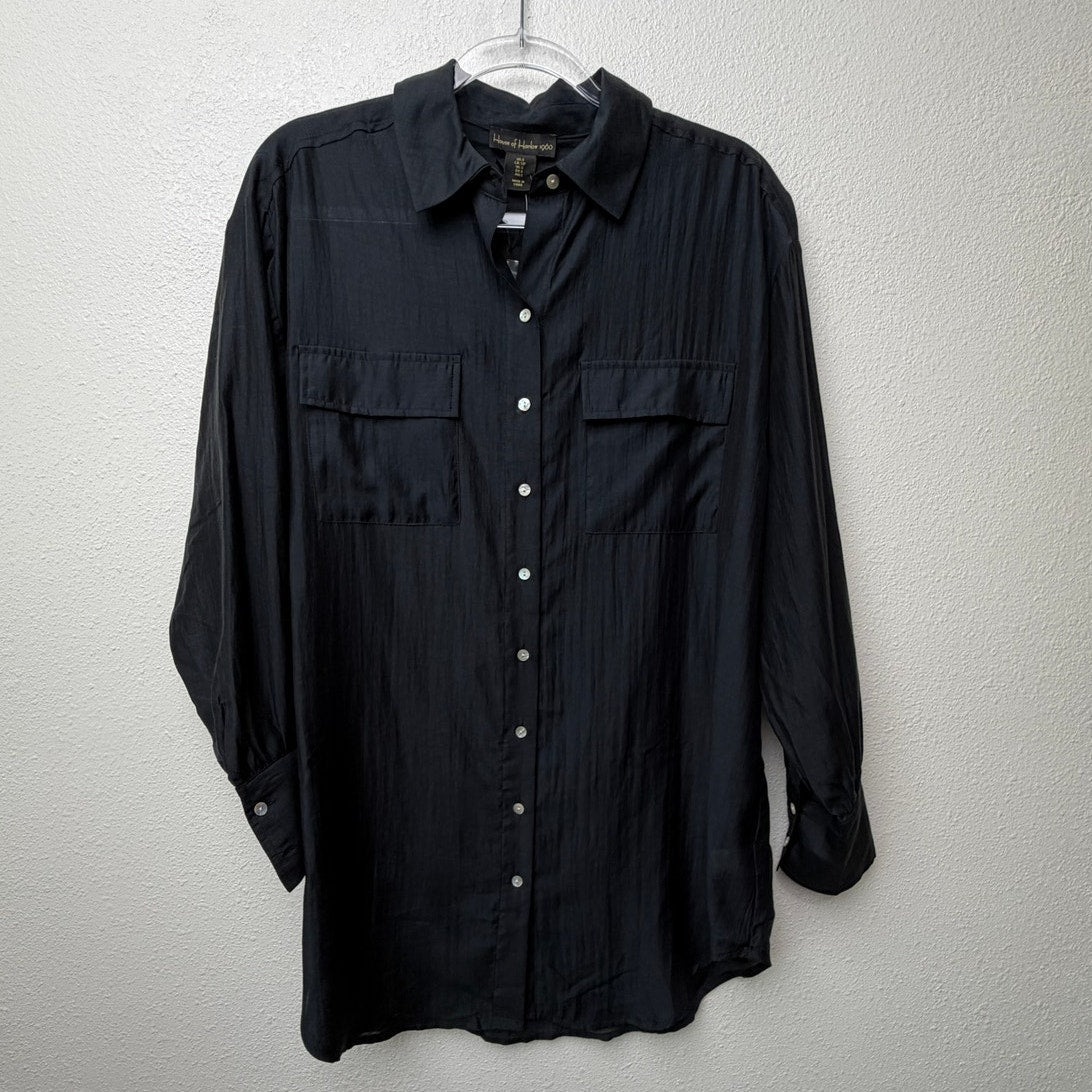 NWT House of Harlow 1960 Black Utility Shirt Women S