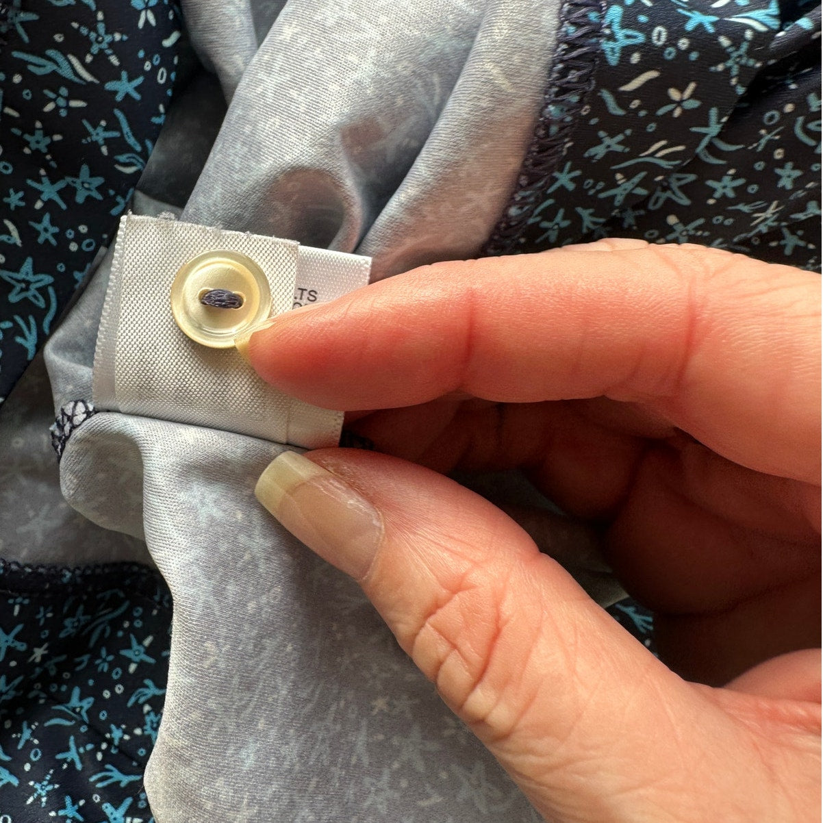 Black with Blue Ocean Starfish Print Polo Golf Shirt Short Sleeve Large