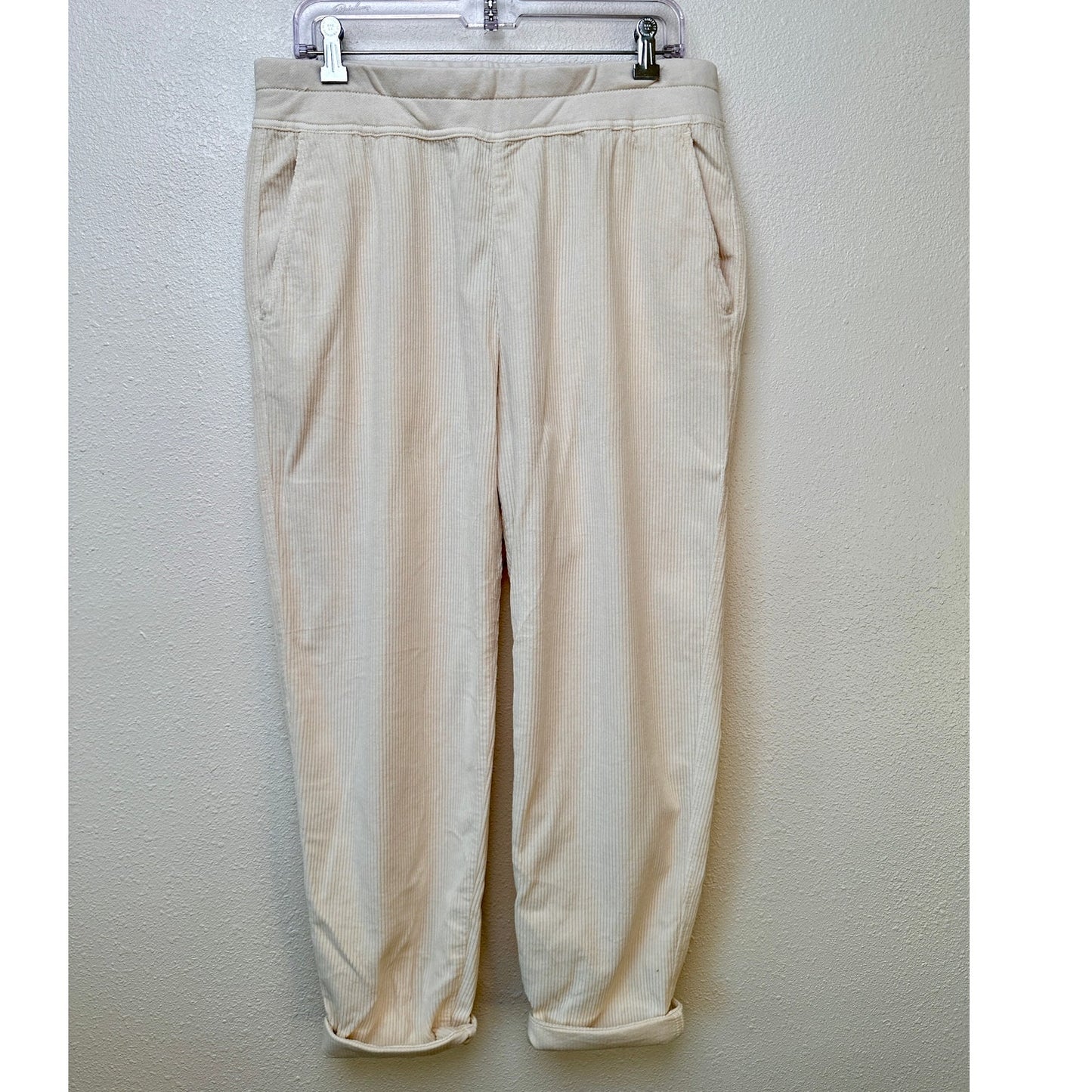 NWT James Perse Cream Ribbed Velour Jogger Unisex US S