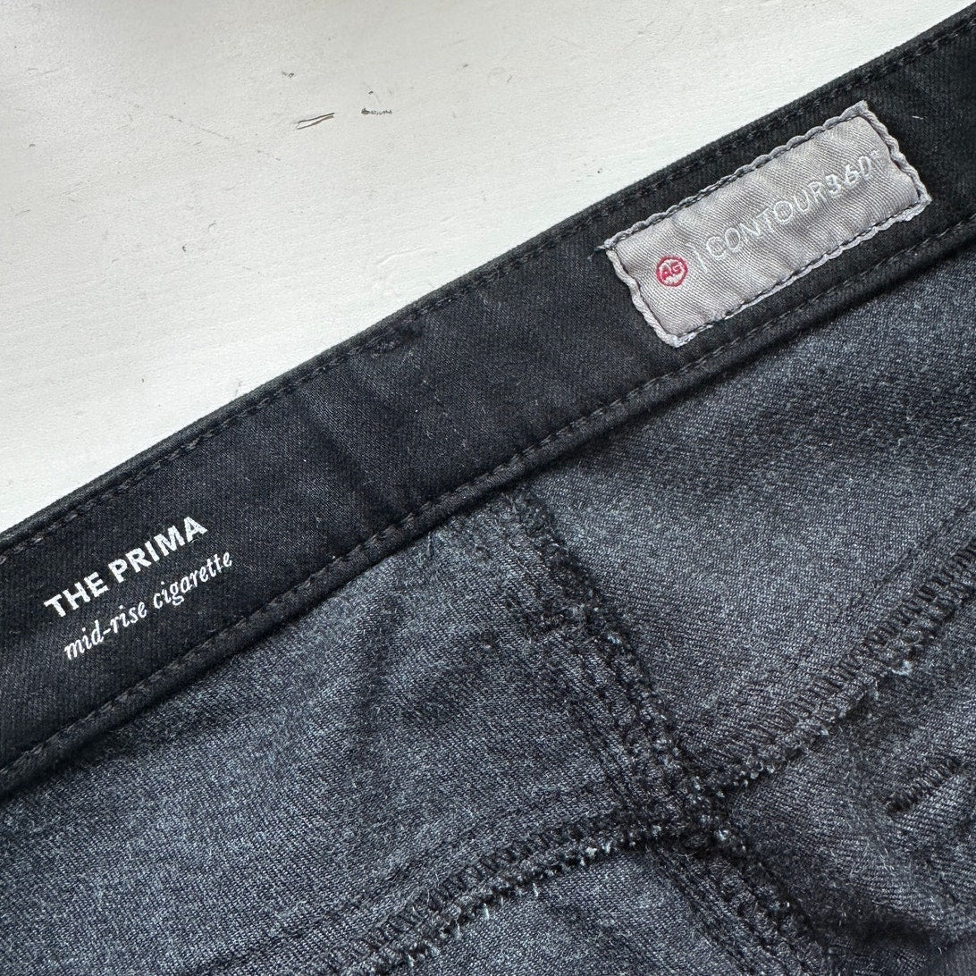 AG The Contour Black Prima Mid-Rise Cigarette Skinny Jean 29