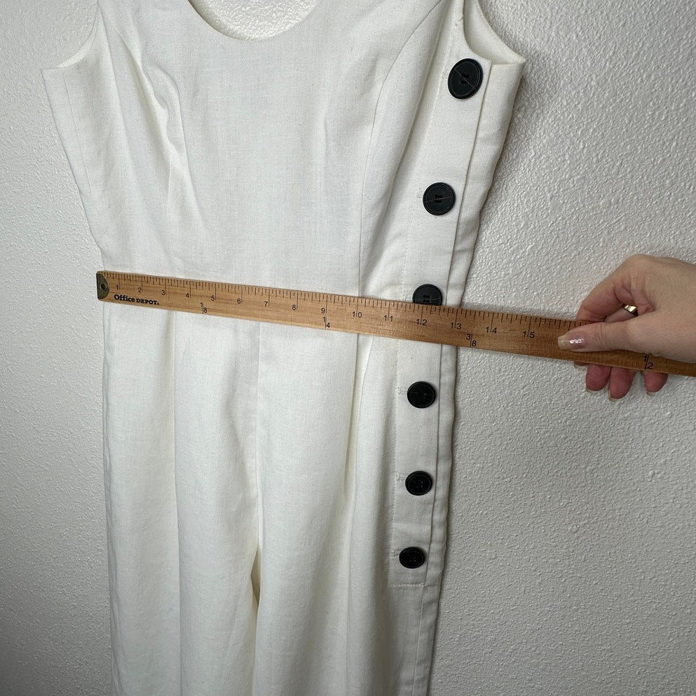 NWT Club Monaco Creme Emberlynn Linen Blend Jumpsuit 0