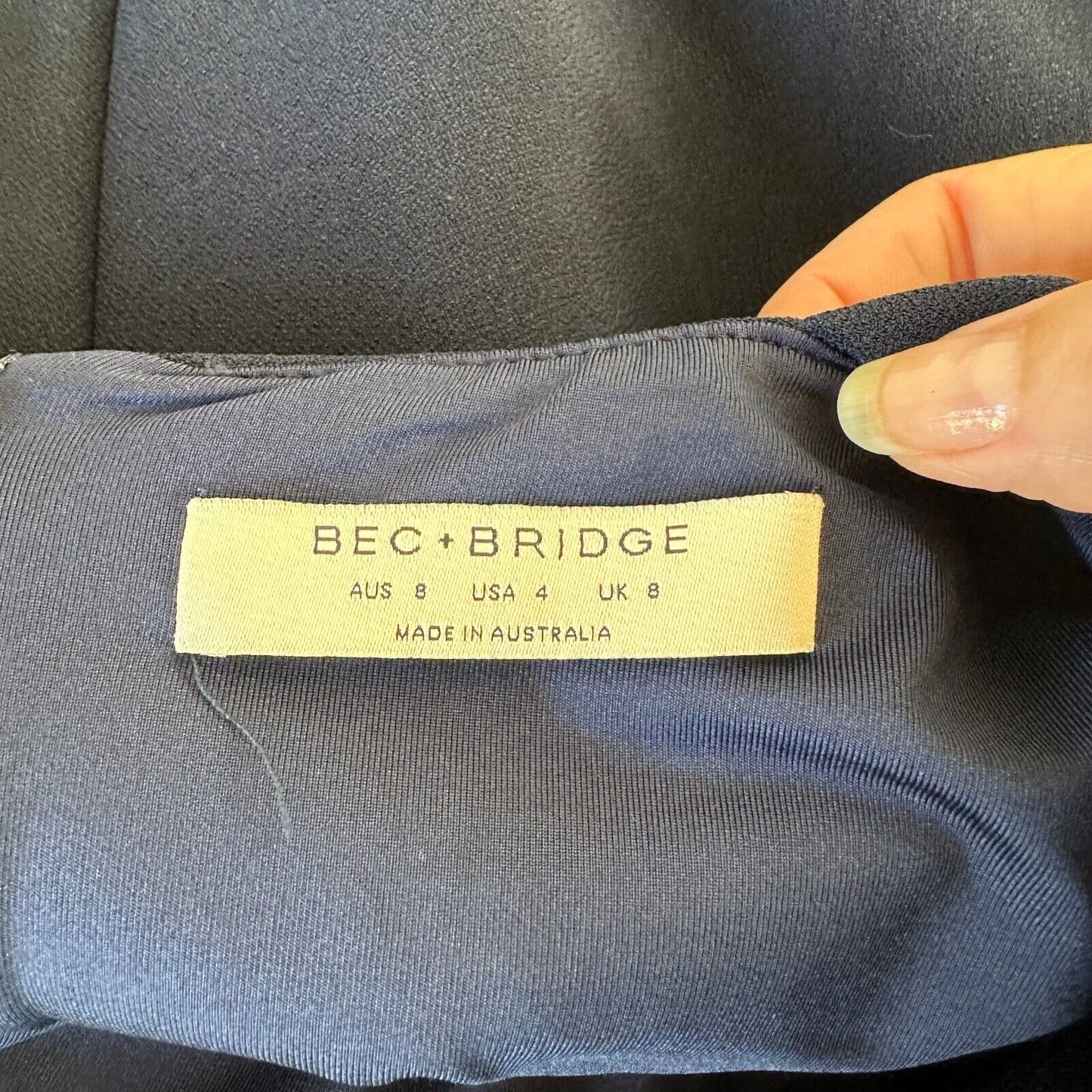 Bec + Bridge Sexy Navy Thin Strap Peek-A-Boo Midriff Cutout Zip Midi Dress 4