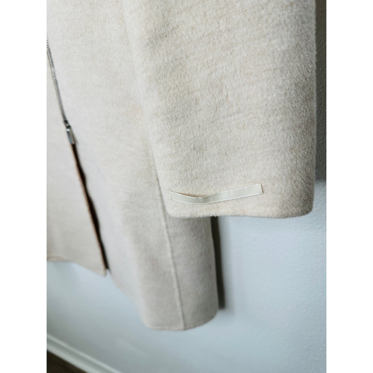 S Max Mara Tan Long Sleeve Front Zip Hooded Wool Angora Shacket 8