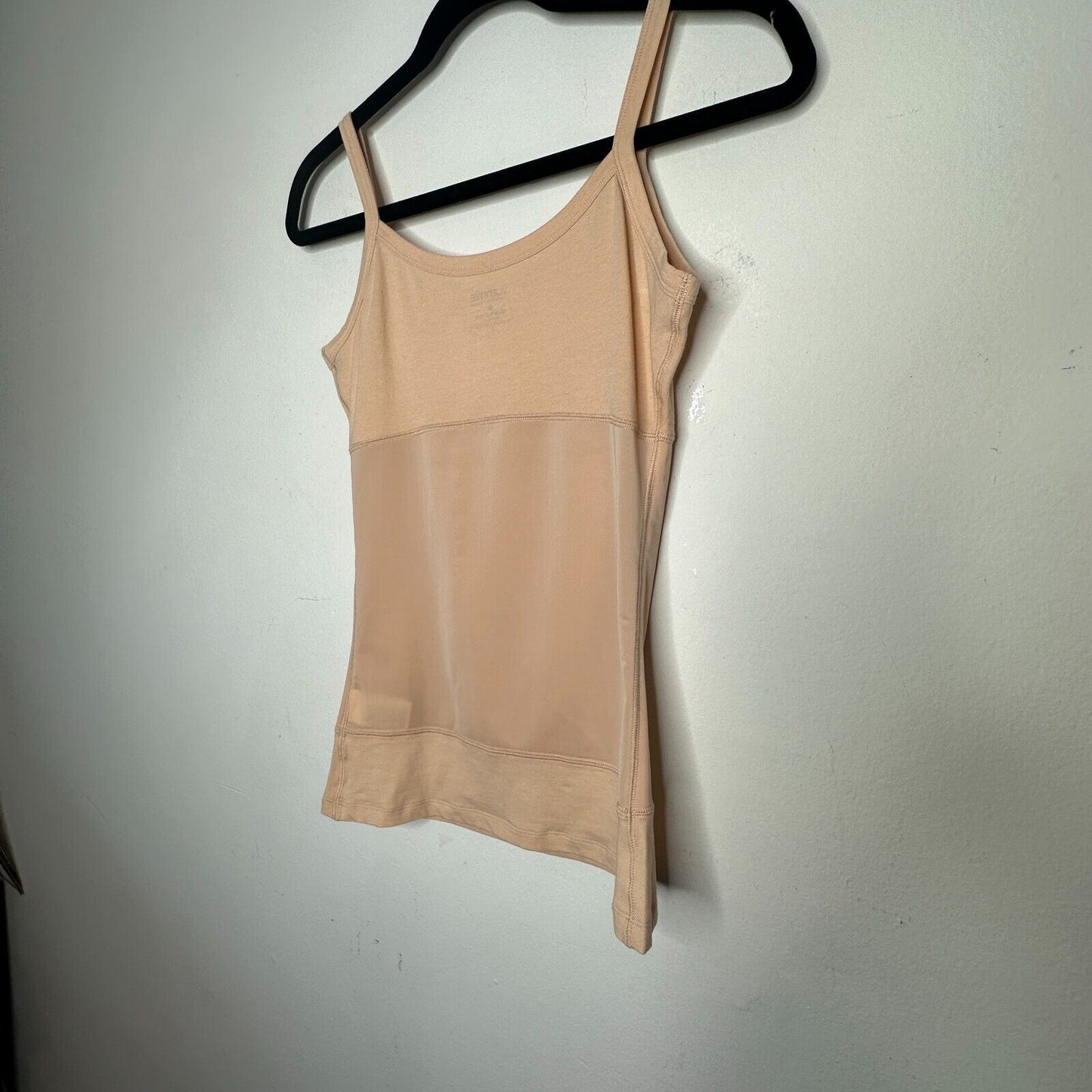 Yummie Tummie Boyfriend Tan Spaghetti Strap 3-Panel Shaping Tank Scoop Top Med