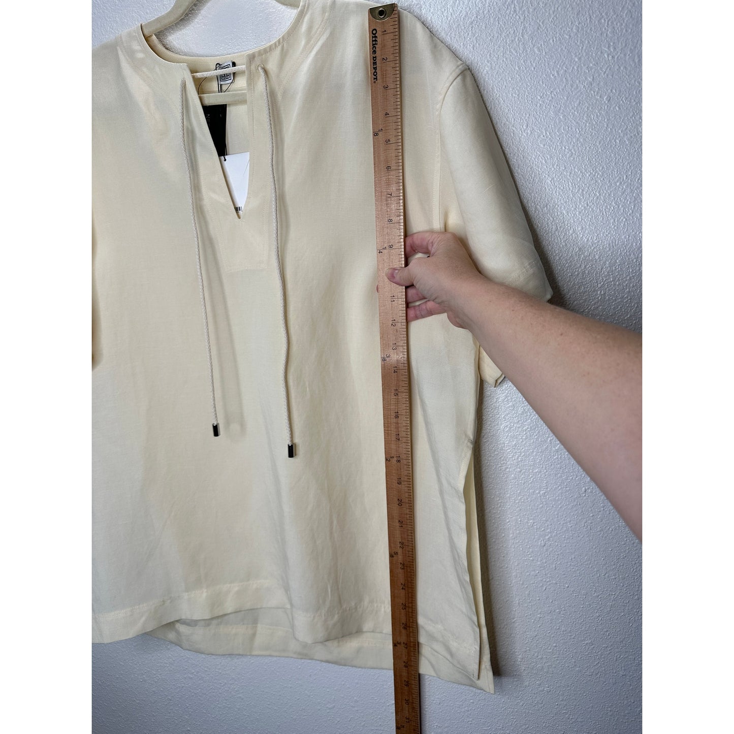 NWT Toteme Vanilla Fluid Tie Linen Blend Short Sleeve Blouse Top 40 / 8