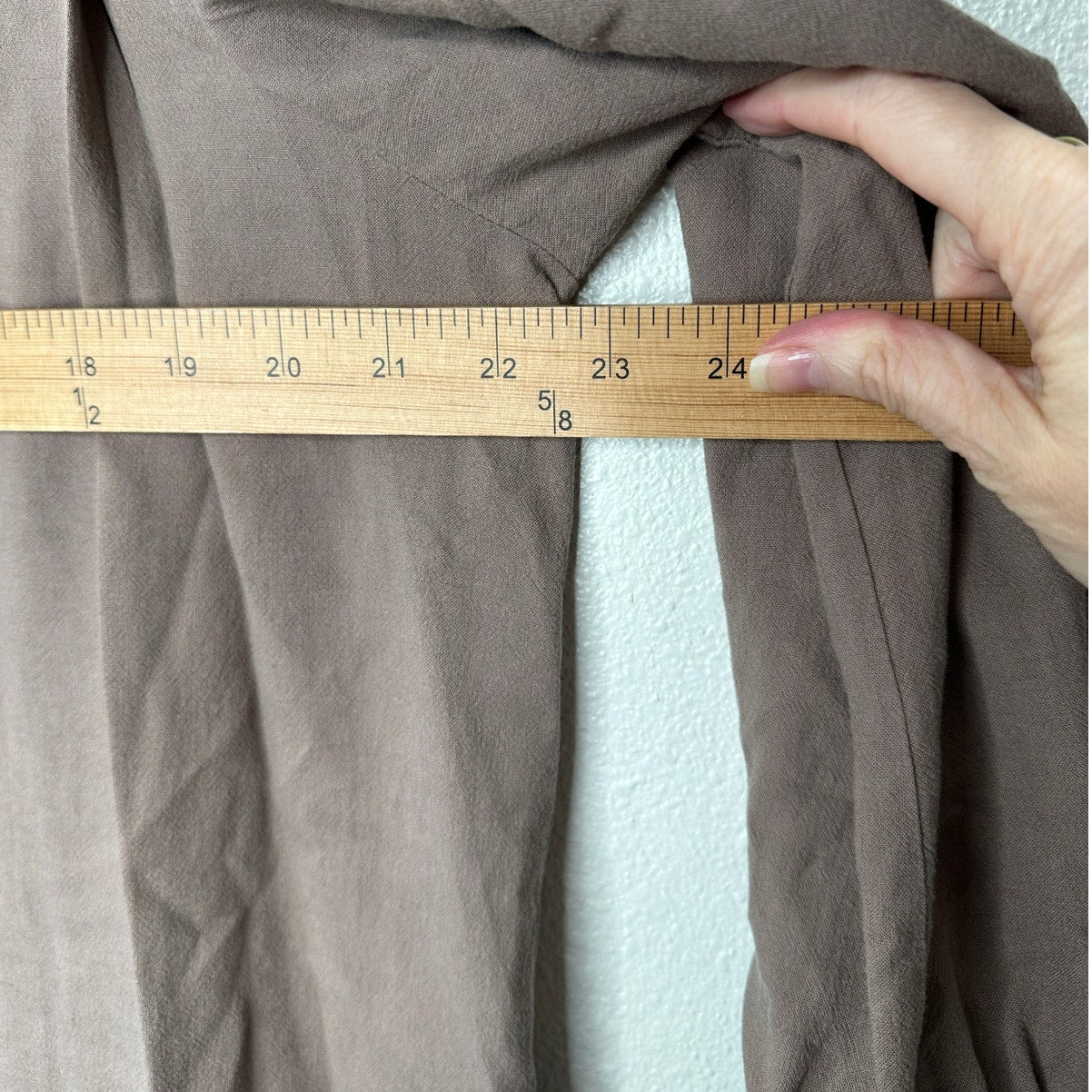 NWT Poetry Nut Brown Funnel Neck Double Button Front Long Sleeve Blouse 12