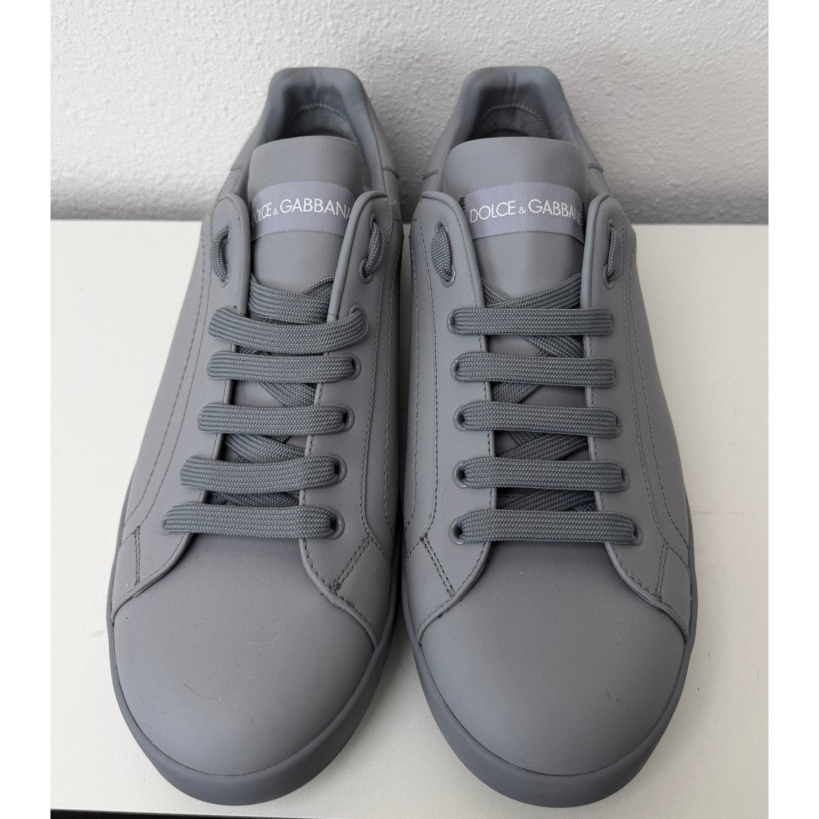 Dolce & Gabbana Mens Gray Portofino Sneakers 10
