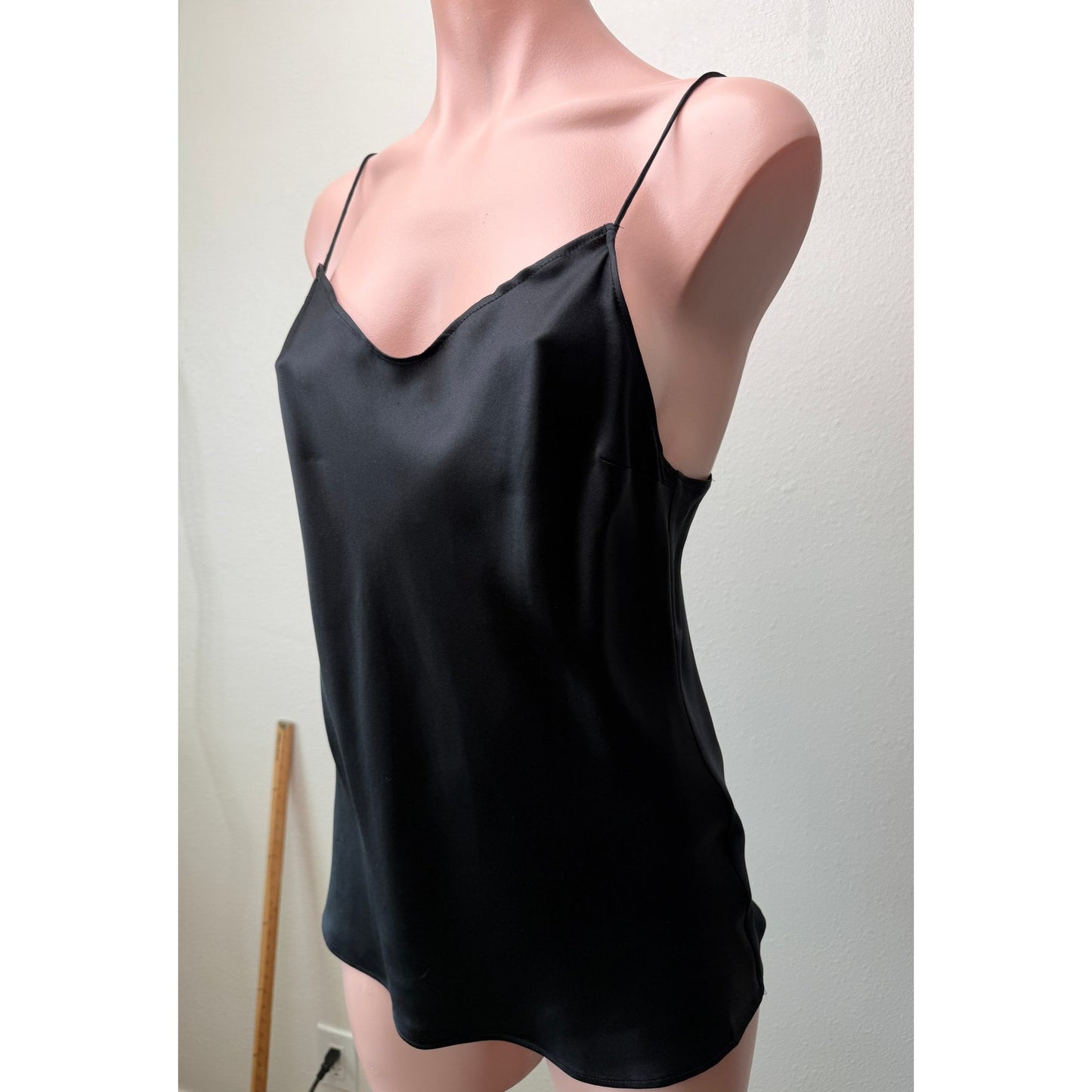 PAIGE Rosie HW Cicely Black Silk Cami Top Spaghetti Strap Size S