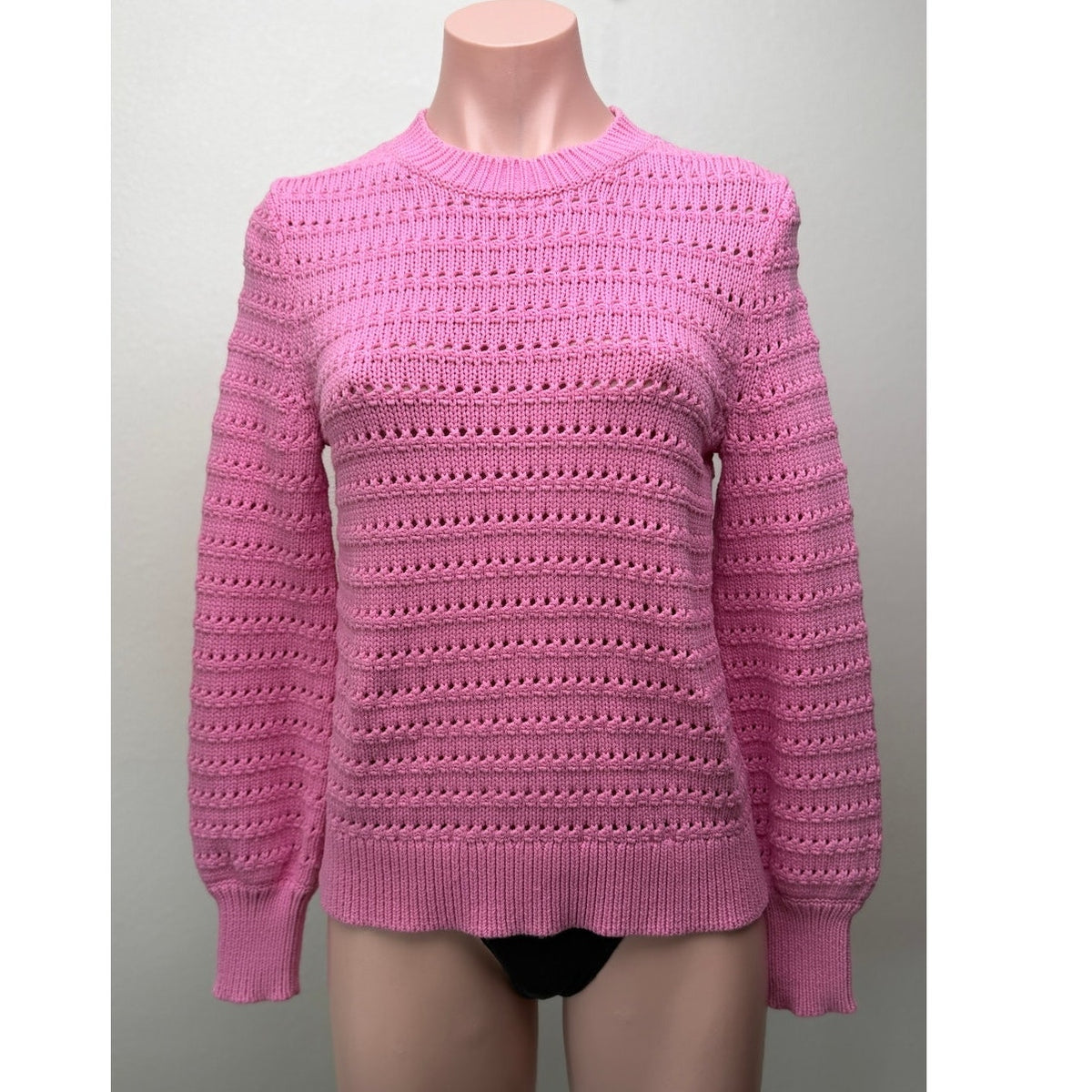 J.Crew Pink Pointelle Open Knit Sweater Women S