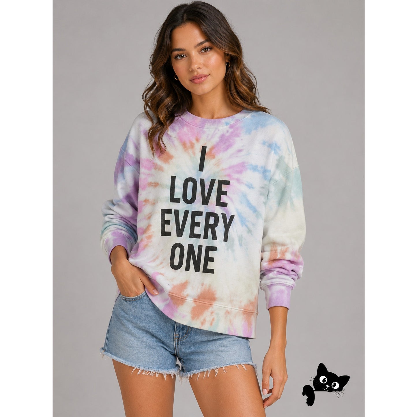 Cinq a Sept I Love Every One Multicolor Tie-Dye Sweatshirt