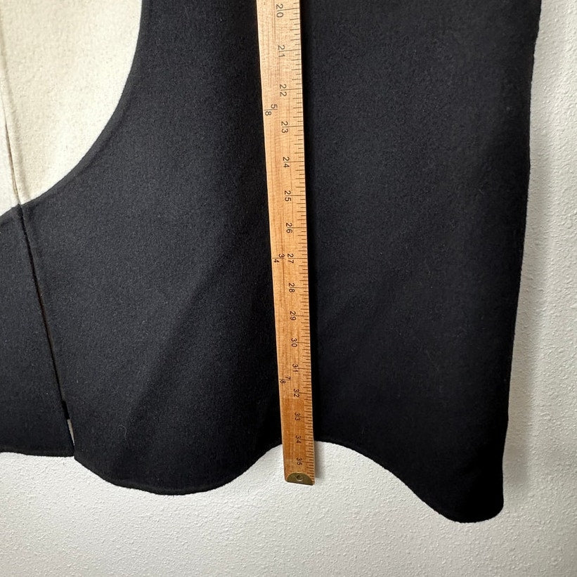 NWT Valentino Cream & Black Wool Cashmere Blend Cape 44 / 8
