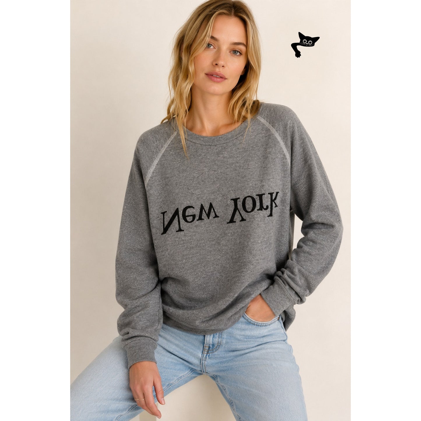 Assembly New York Gray Logo Sweatshirt Womens M