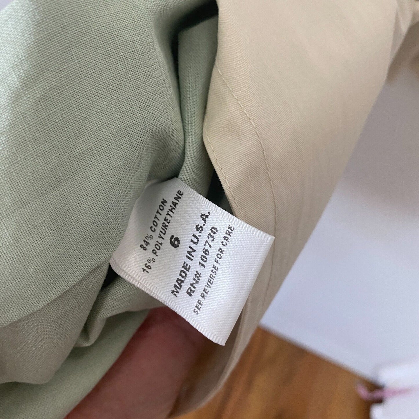 NWT Vince Cream Tan Fitted Peacoat Utility Duster Jacket Sage Lining Size 6