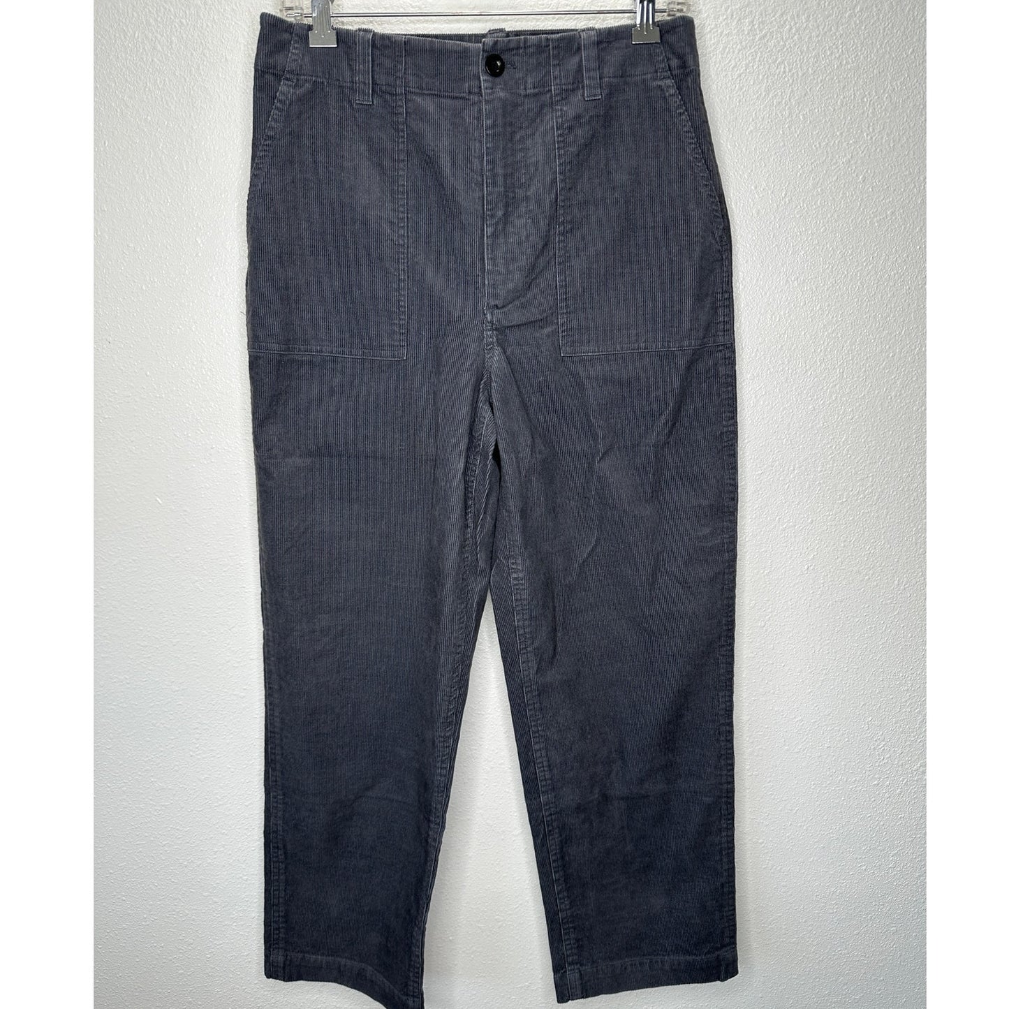 Jenni Kayne Gray High Waist Stretch Corduroy Ranger Trouser Pants 8