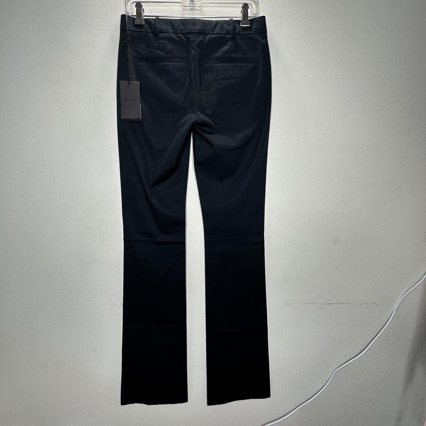 NWT Belstaff Midnight Black The Derby Classic Trouser Belt Loops Flare Legs 40