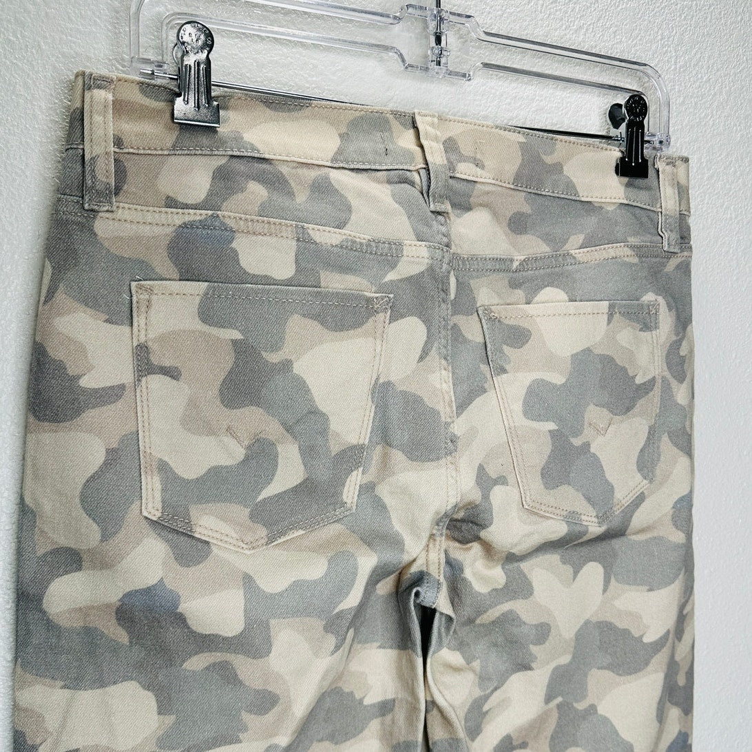 Hudson Nico Peyote Camo Mid-Rise Split Ankle Front Zip Jeans 29