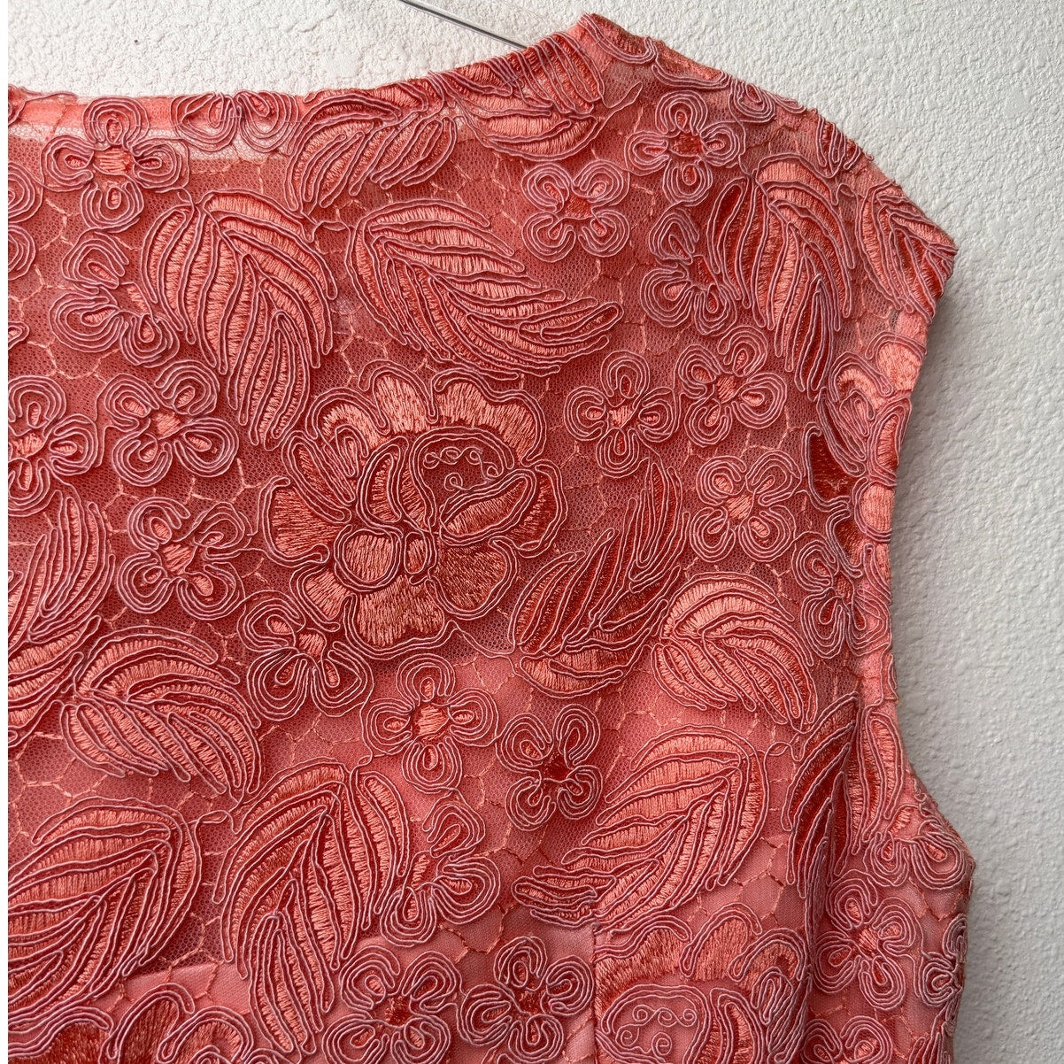 Sue Wong Nocturne Peach Embroidered Dress Women 16