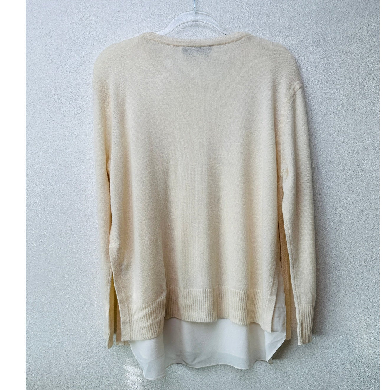 Magaschoni Sweater Cream Women US M 100% Cashmere Layered
