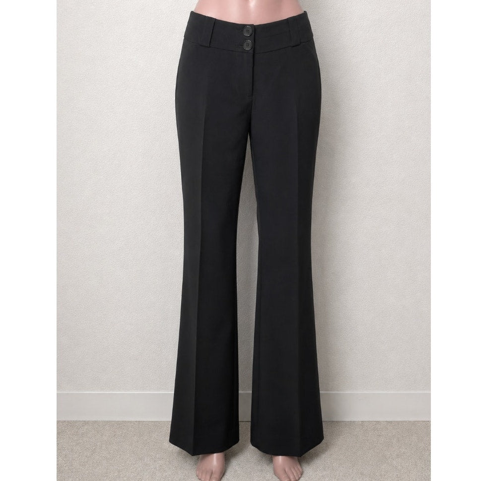 Burberry Wool Pants 4 Black Wide Leg Double Button Trousers Front Pockets
