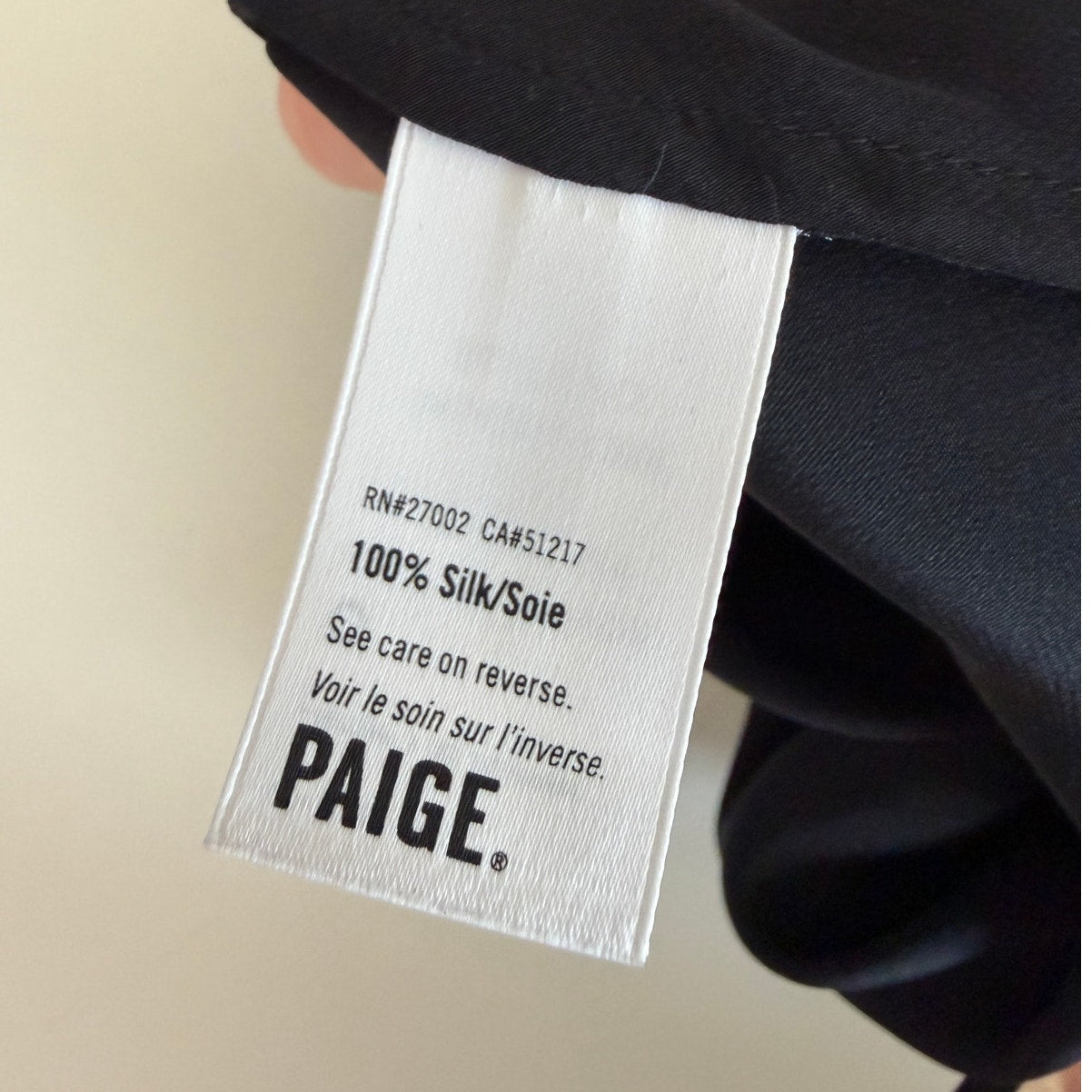 PAIGE Rosie HW Cicely Black Silk Cami Top Spaghetti Strap Size S