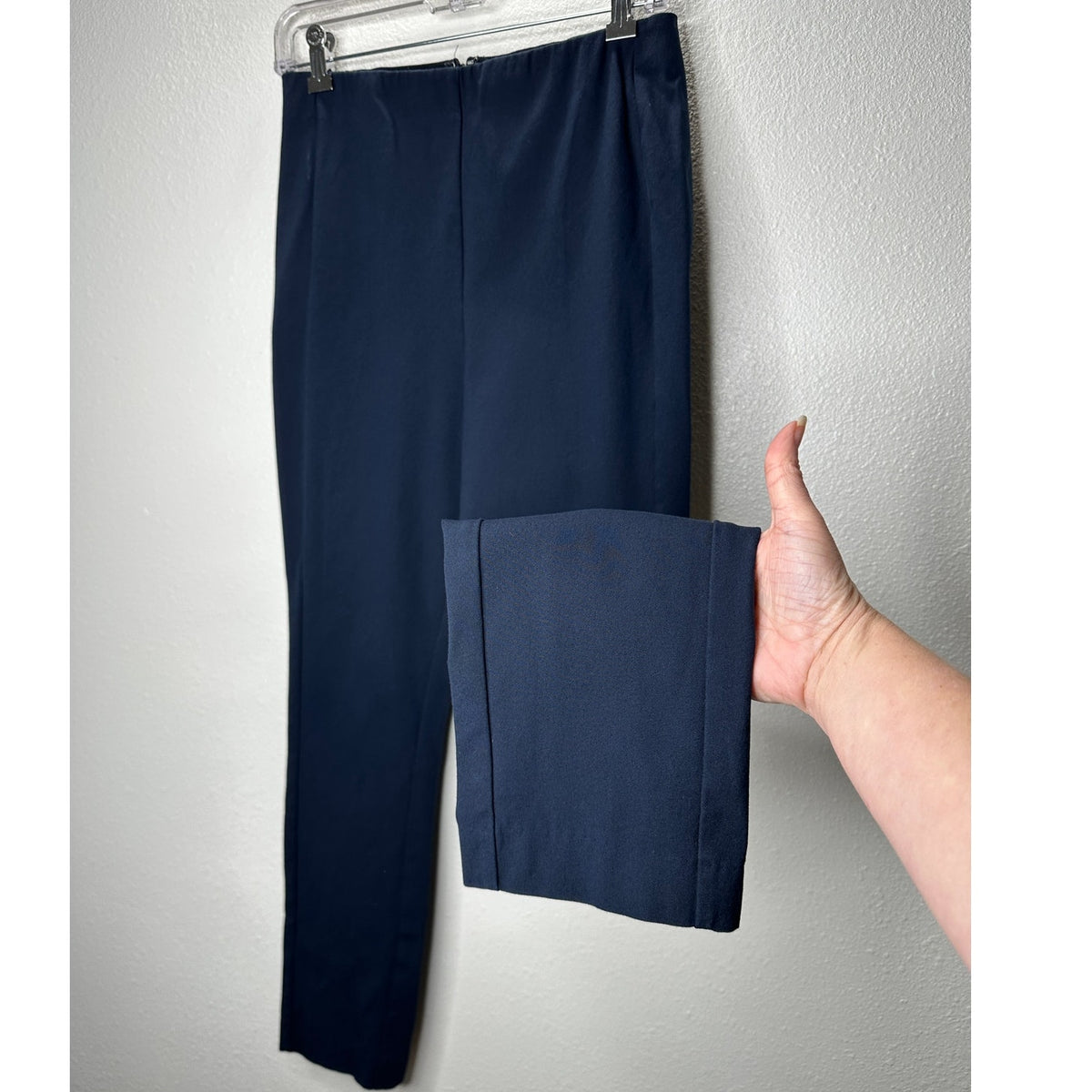 rag & bone Navy Blue Stretch Back Zip High Waist Trouser Pants 8