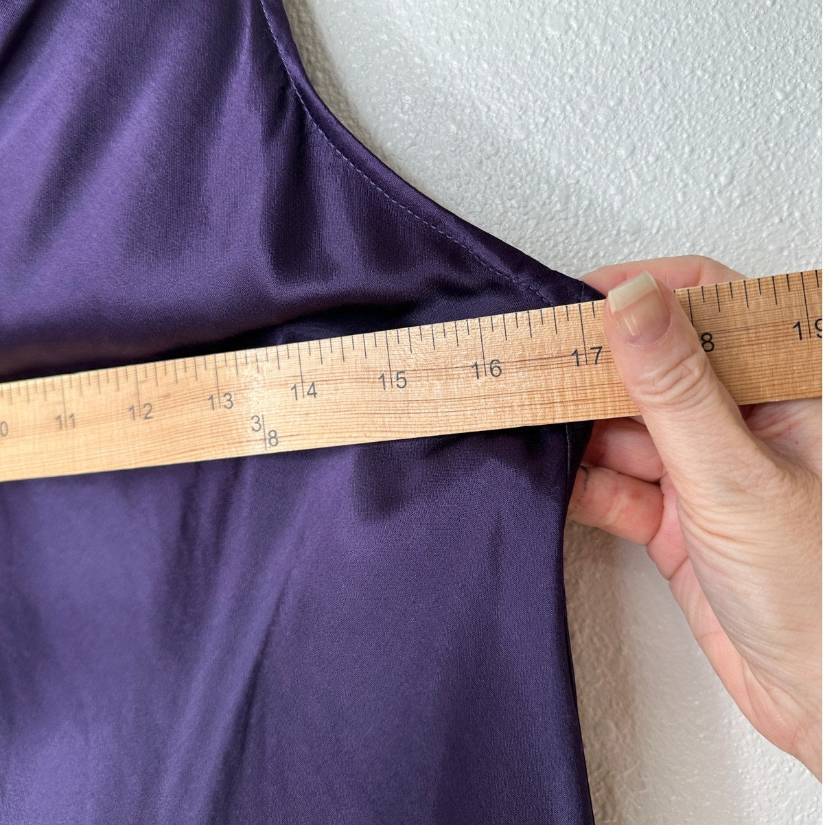 Nation Dark Purple Satin Mock Neck Sleeveless Keyhole Back Blouse S