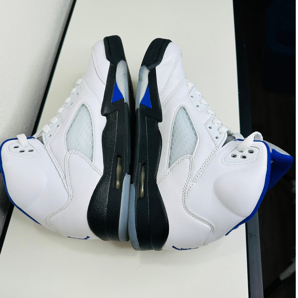 Nike Air Jordan 5 Retro (GS) White Dark Concord Black Sneaker Shoe 6.5