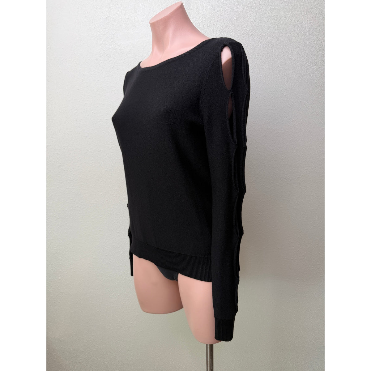 Ramy Brook Black Cutout Sleeve Sweater Women S