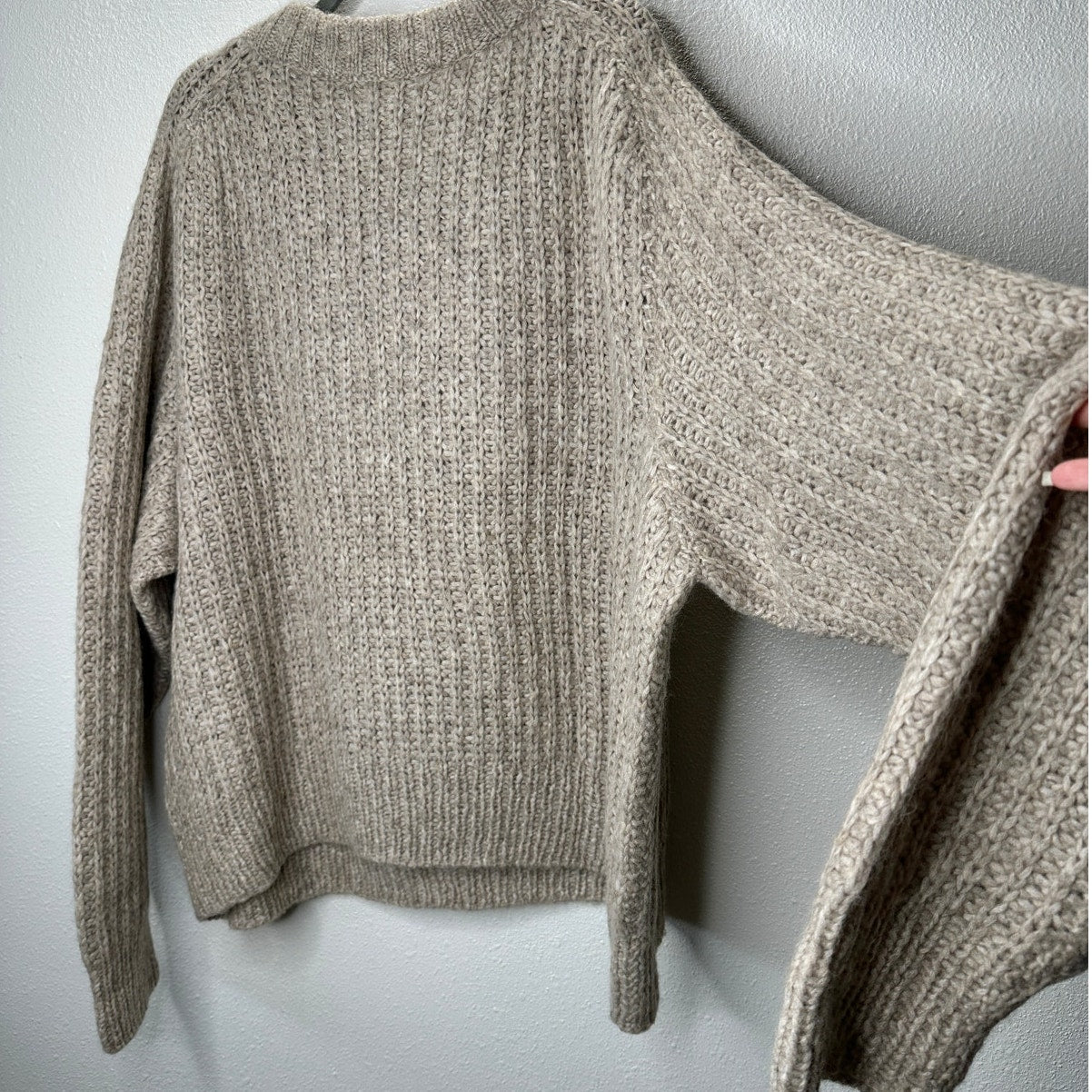 Eugene Ong Hand Knit Beige Chunky Knit Long Sleeve Sweater L