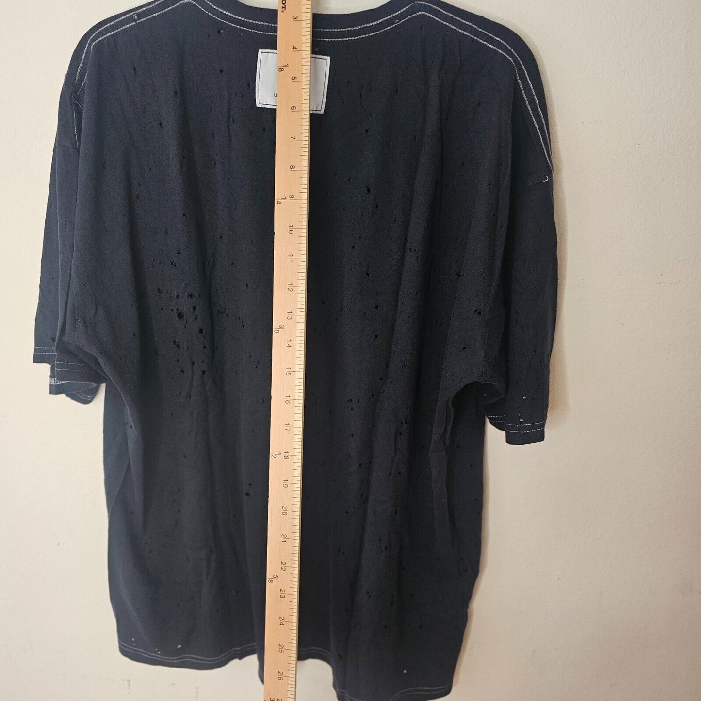 U.S. Alteration Vintage Black Distressed Short Sleeve Round Neck T-shirt XXL