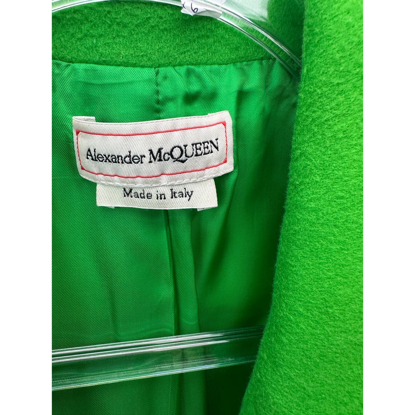 Alexander McQueen Lime Green Fitted Wool Coat Made in Italy 8
