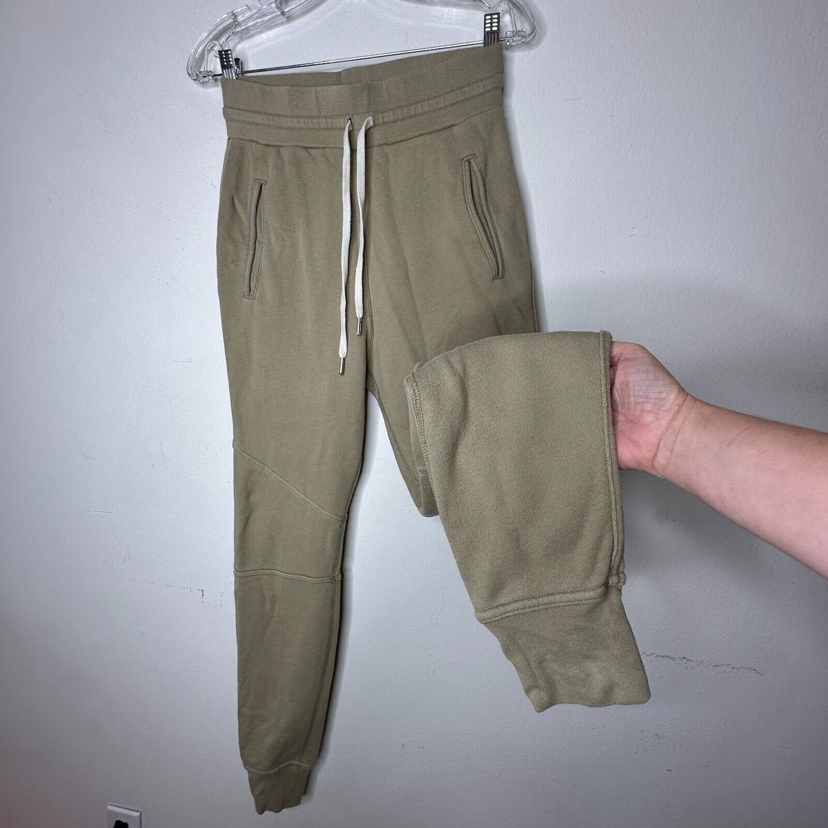 John Elliott Lieutenant Khaki Escobar Drawstring Banded Jogger Zip Pockets 2