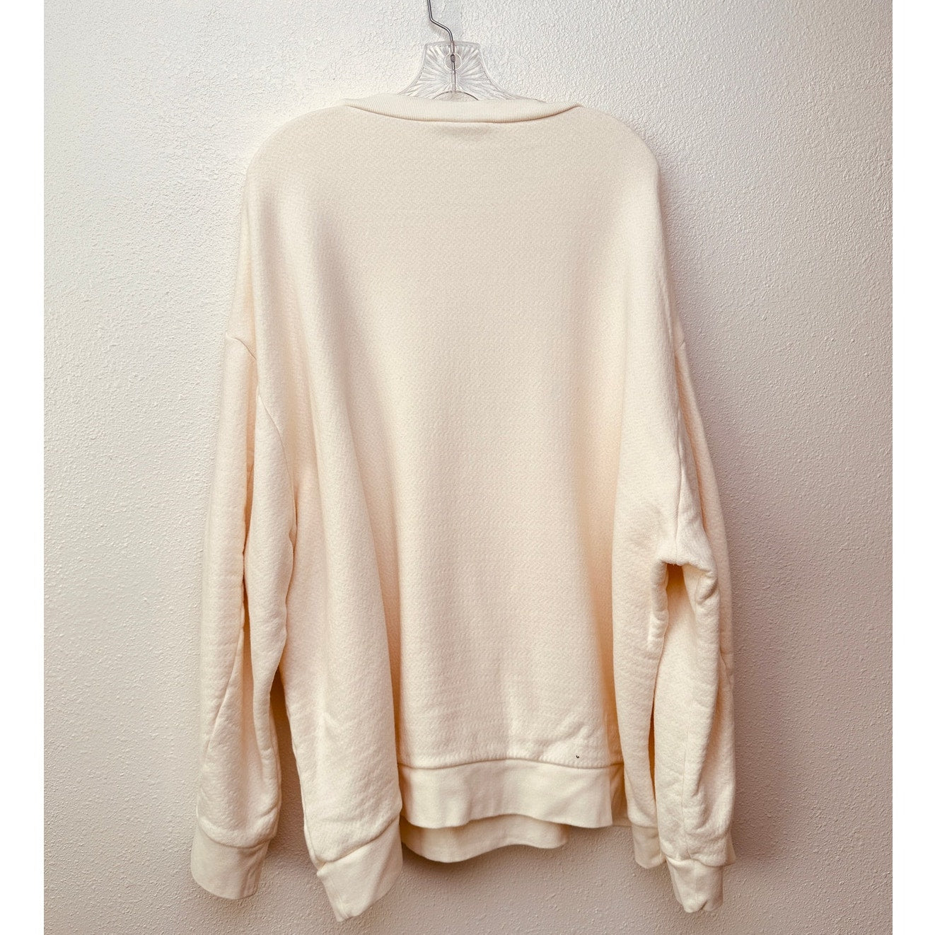 Raey Cream Oversized Crew Neck Japanese Jersey Sweatshirt US 14
