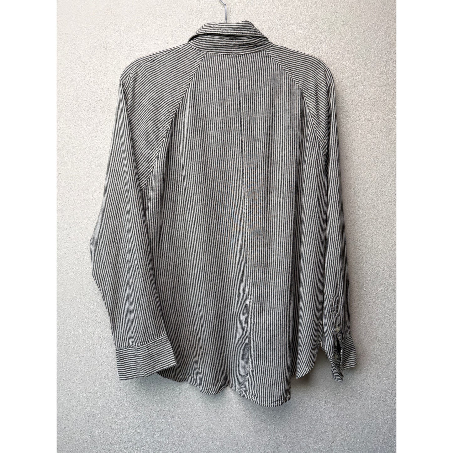 Z Supply The Perfect Line Stripe Linen Shirt Womens M