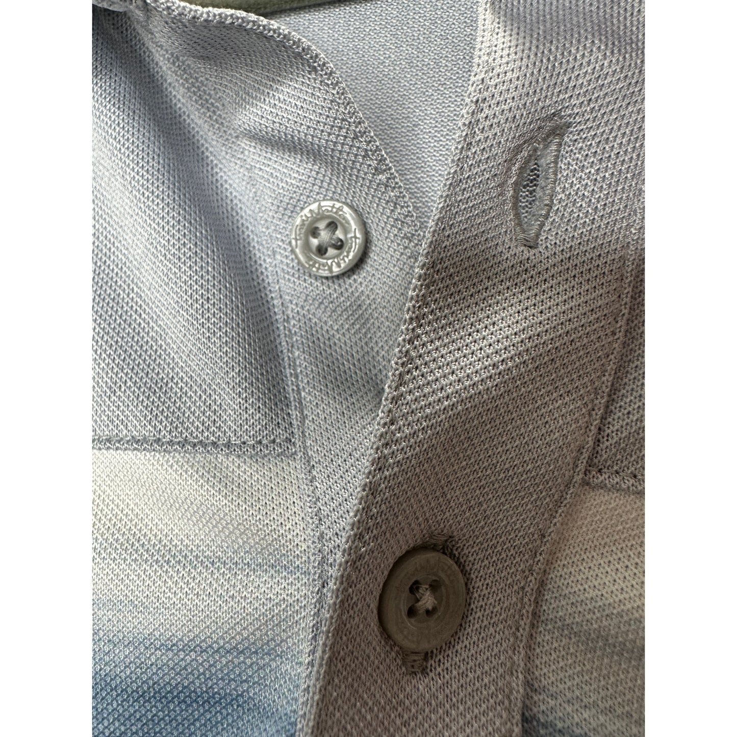 Travis Matthew Light Blue to Black Ombre Short Sleeve Golf Shirt M