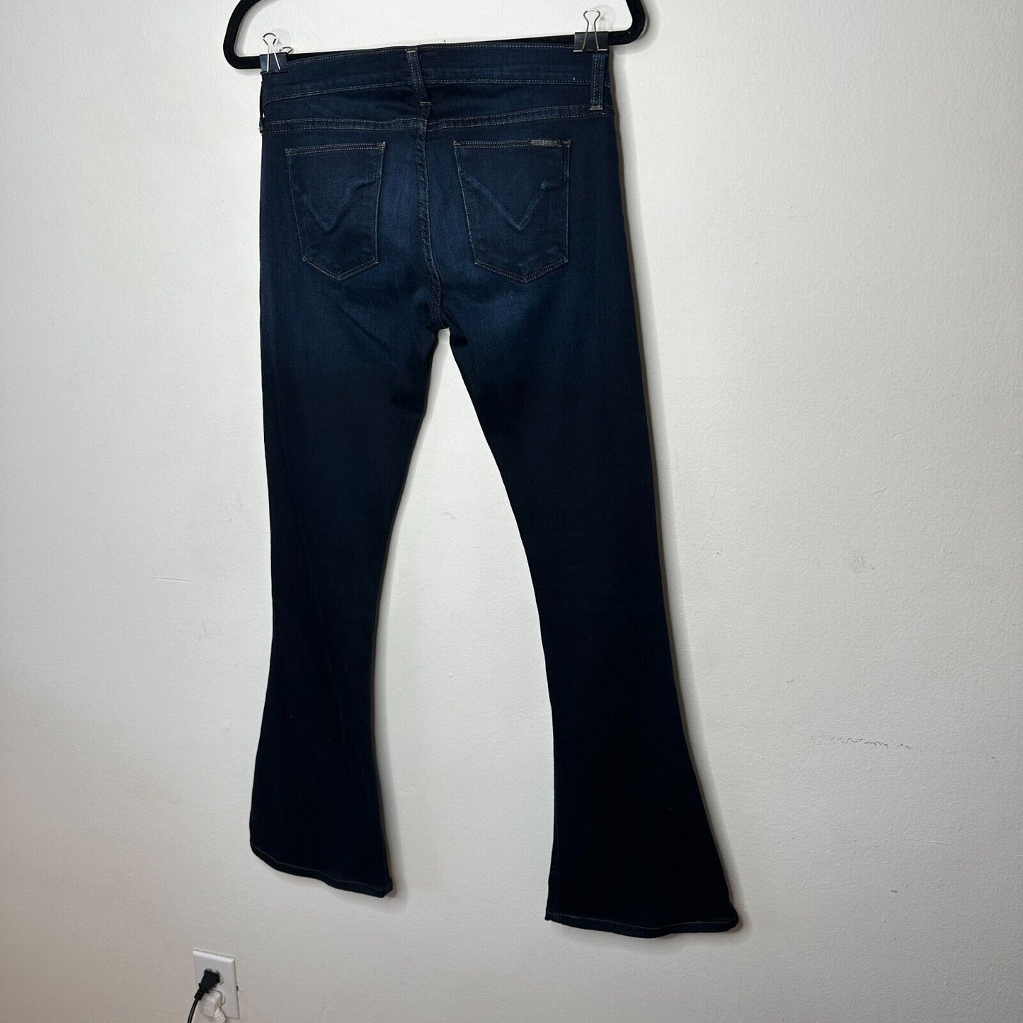 Hudson Dark Wash Angel Flare Low-Rise Slight Whiskering 5 Pocket Denim Jean 26