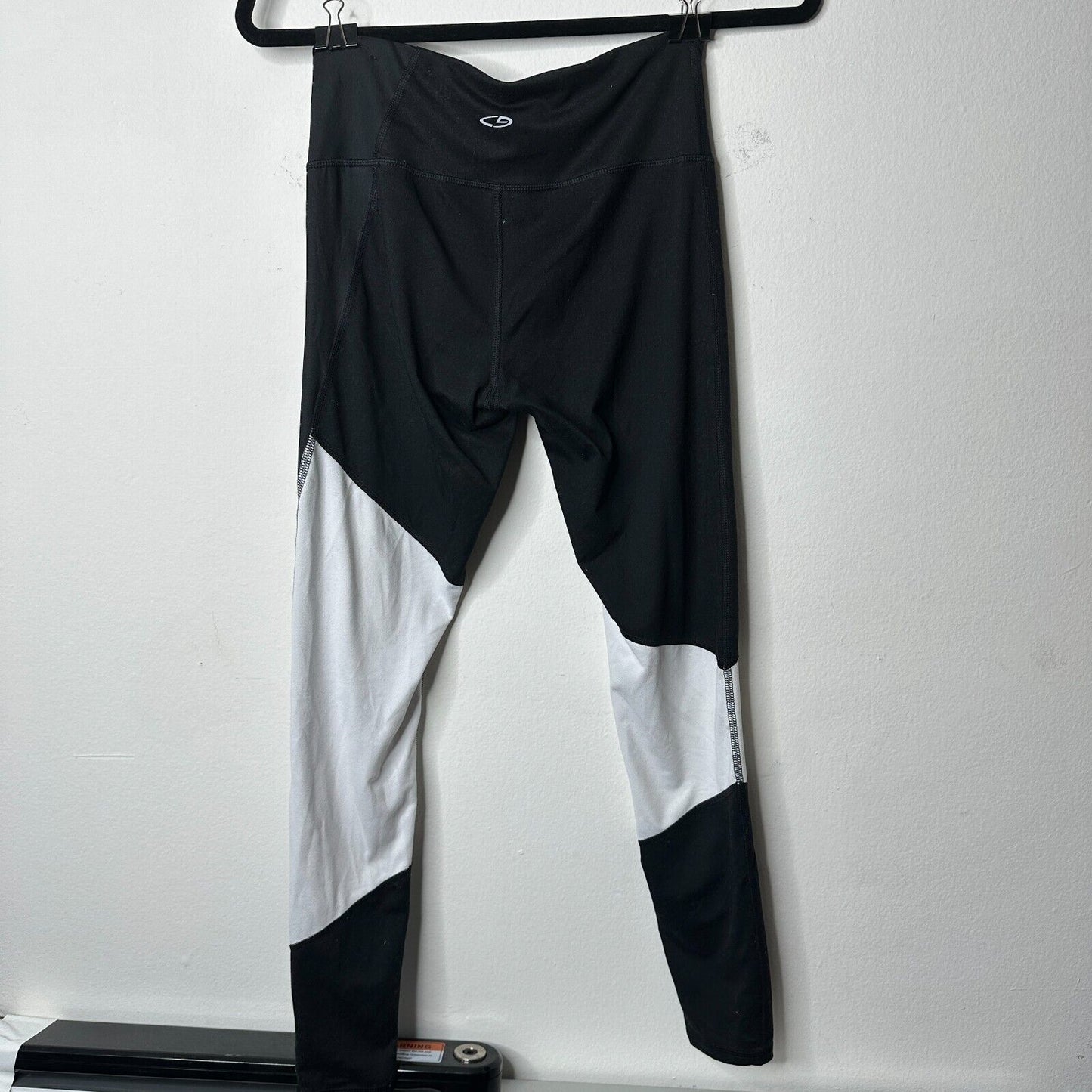 Champion Duo dry+ Black & White Color Block Leggings Mid Rise Yoga Pants S