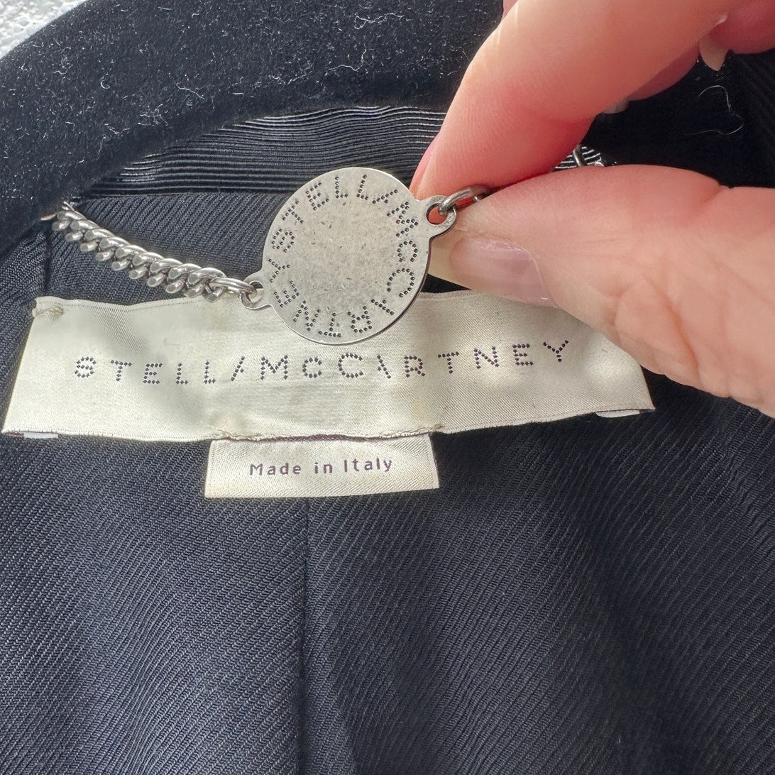 Stella McCartney Black Triple Pleat Satin Lapel Tuxedo Blazer 40 / 10