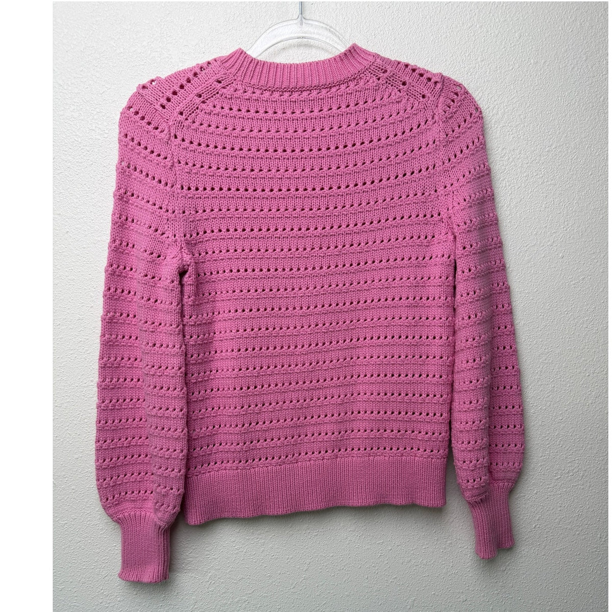 J.Crew Pink Pointelle Open Knit Sweater Women S