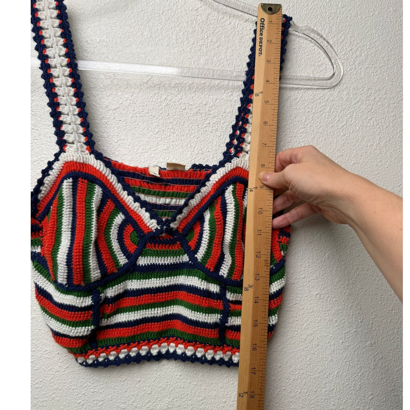 Moth Multicolor Crochet Bustier Top Women's S