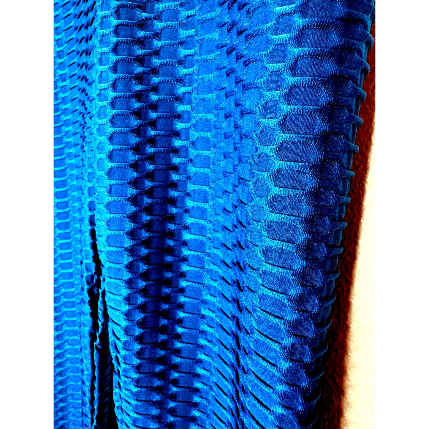 Dark Blue Embossed Scrunch Butt Yoga Pant Medium